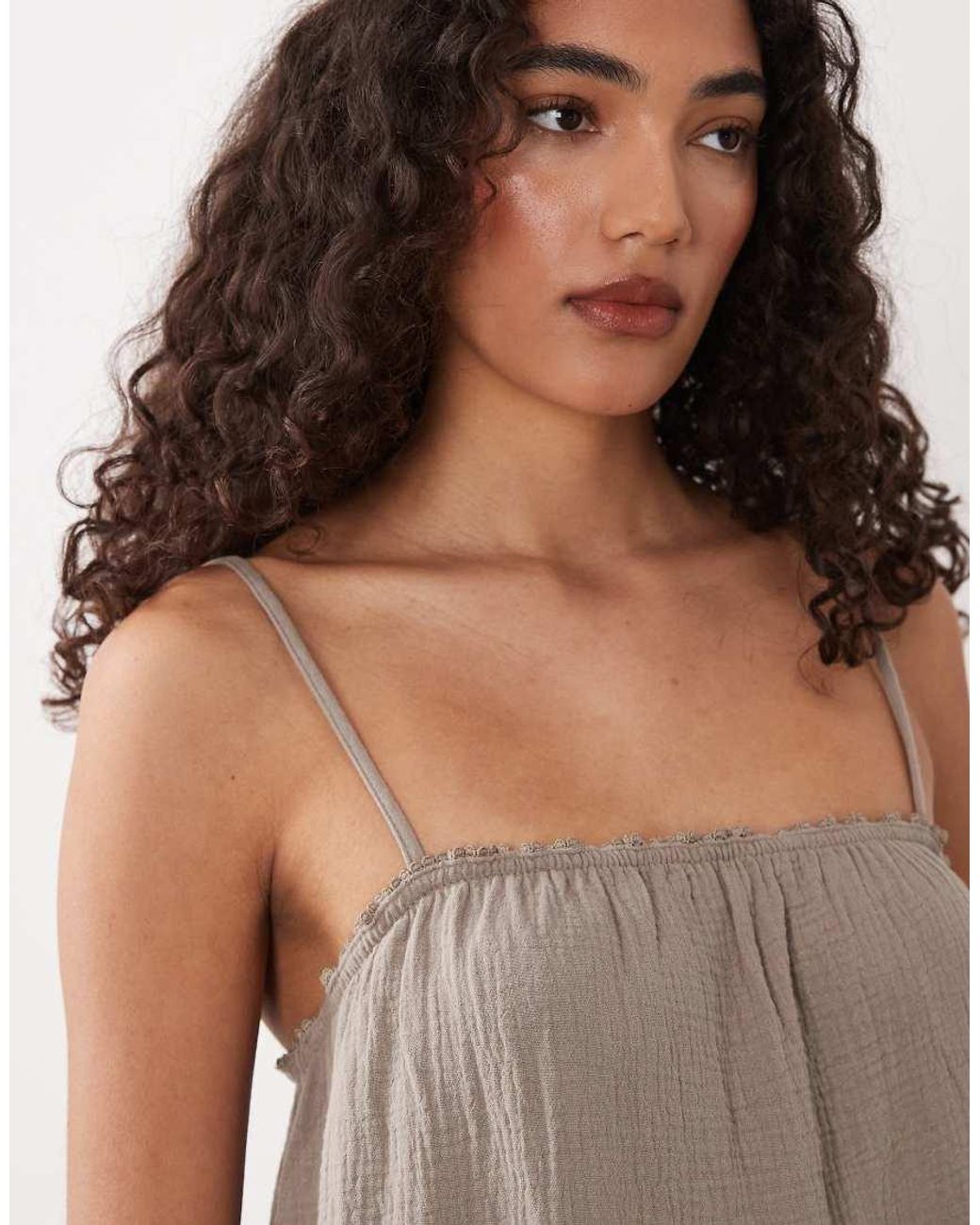 JDY Tall Natural Cheesecloth Sleeveless Maxi Dress