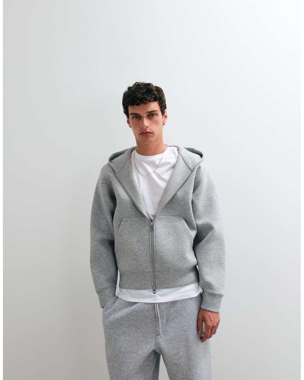 Jack & Jones Gray Scubastyle Double Zip Through Hoodie for men