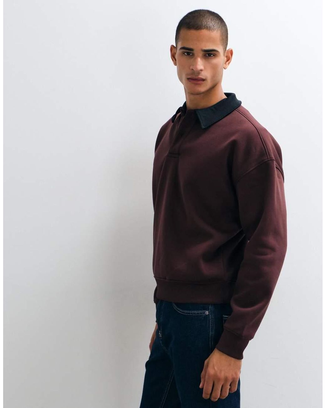 Brave Soul Blue Long Sleeve Henley T-shirt for men