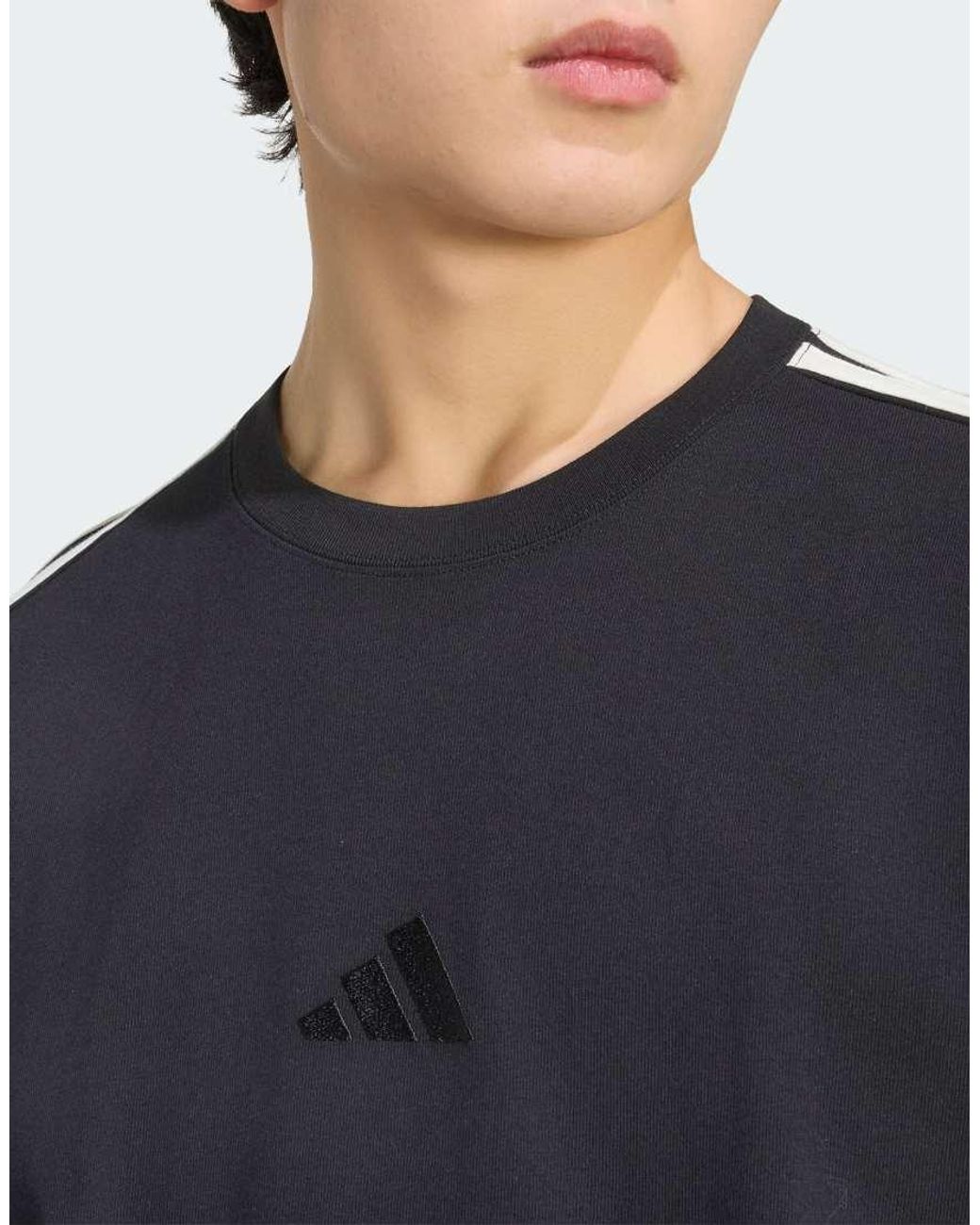 Adidas Originals Blue Adidas Kit 3-Stripes Regular T-Shirt for men