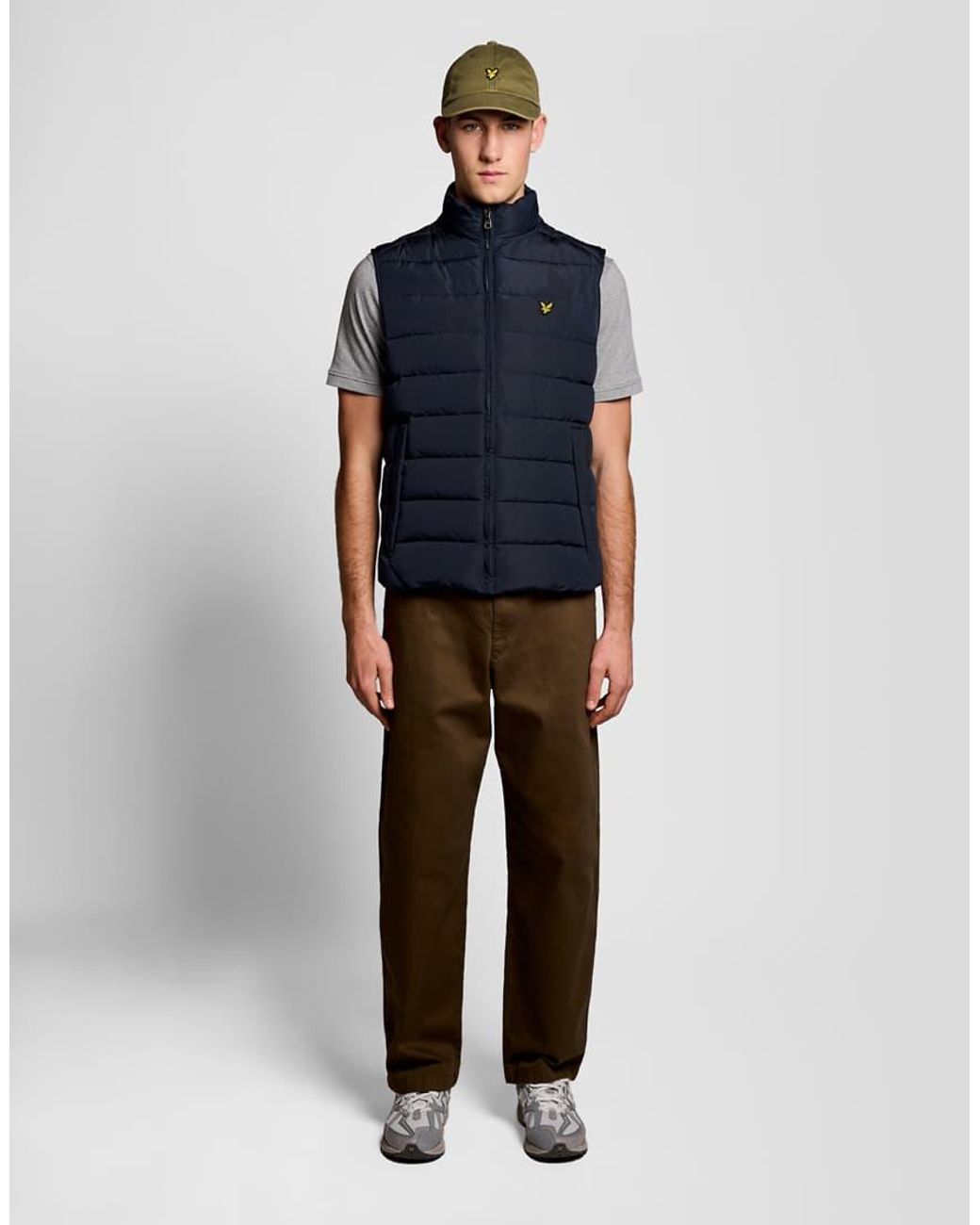 Lyle & Scott Blue Quilted Gilet for men