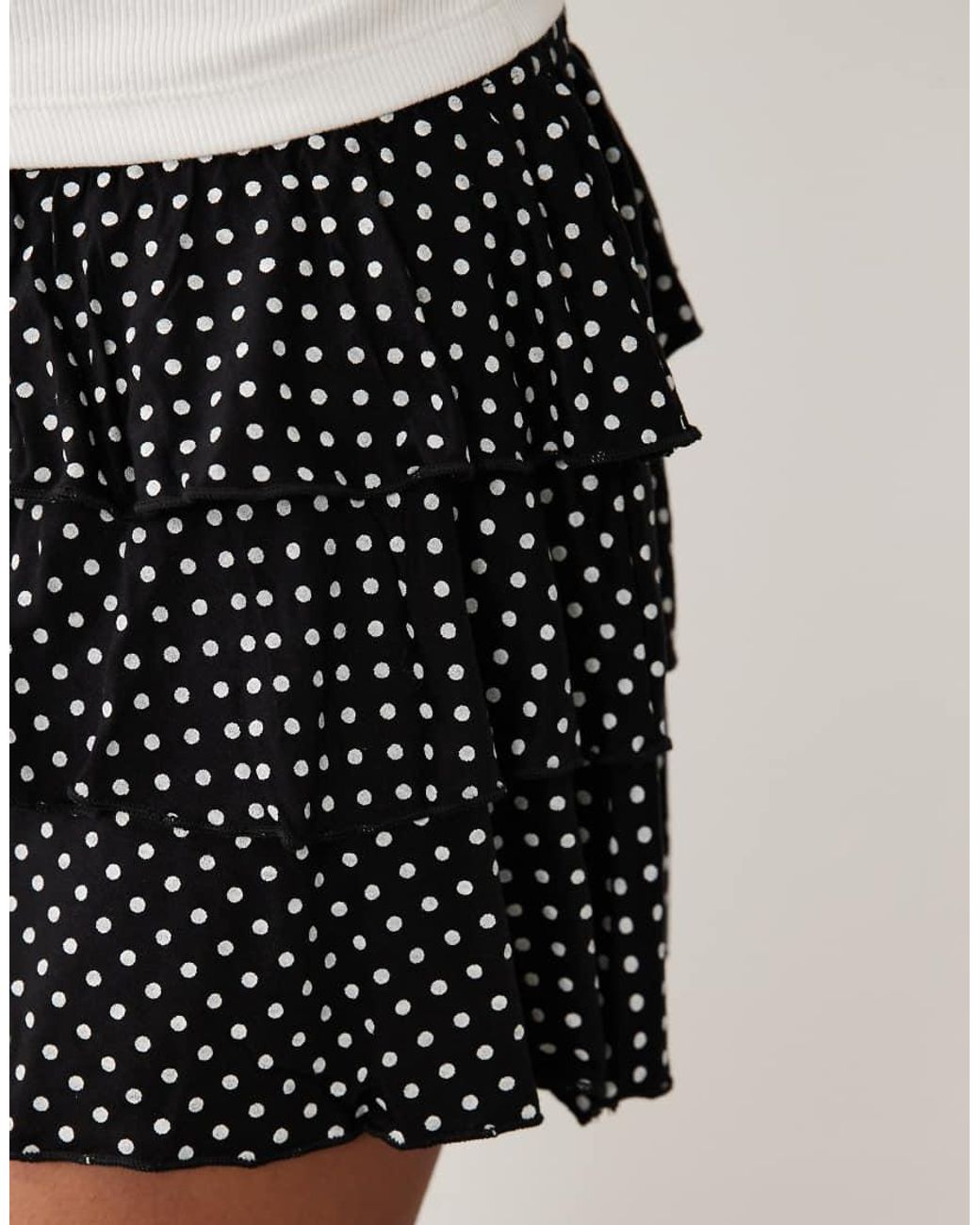 Miss Selfridge White Tiered Mini Skort