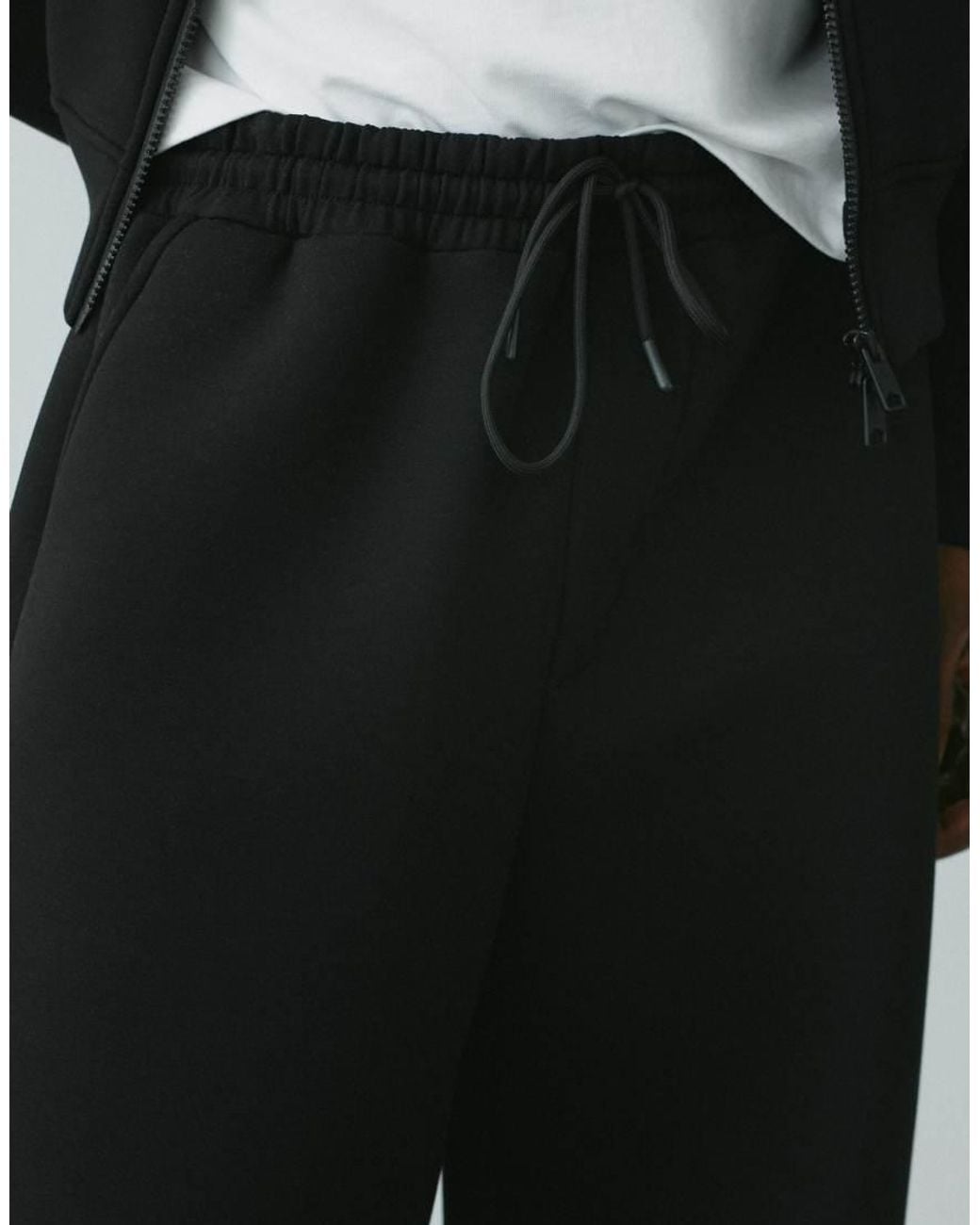 Pull&Bear Black Stwd baggy joggers for men