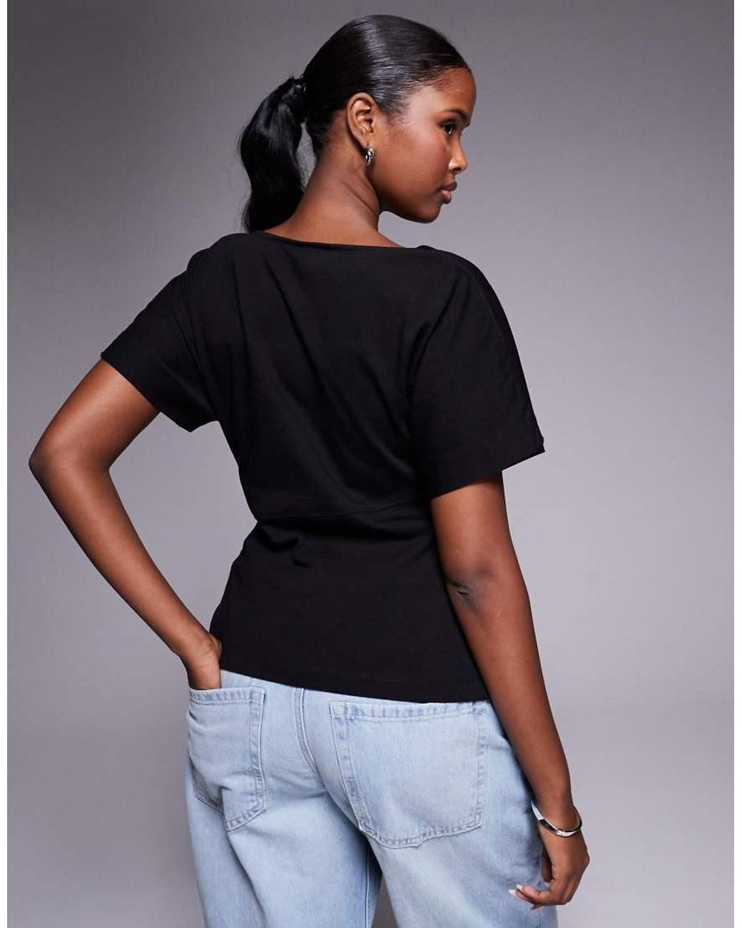 River Island Blue Drape Side T-shirt