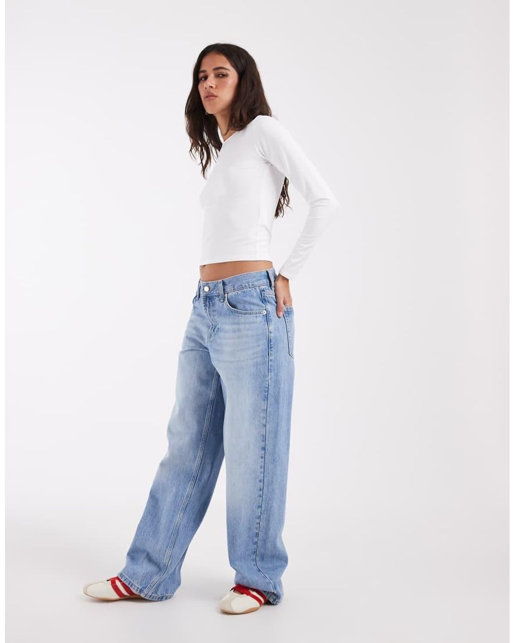 Hollister White Seamless Long Sleeve Slash Neck Top