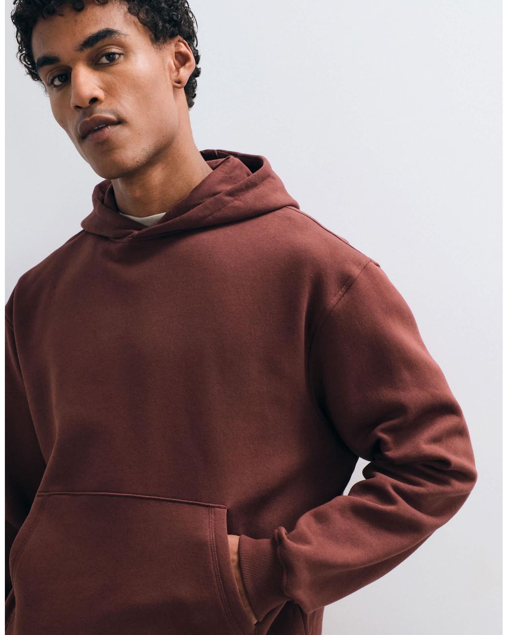 ASOS – essentials – kastiger kapuzenpullover in Red für Herren
