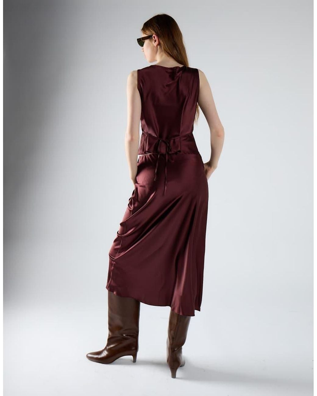 Glamorous Red Midi Skirt