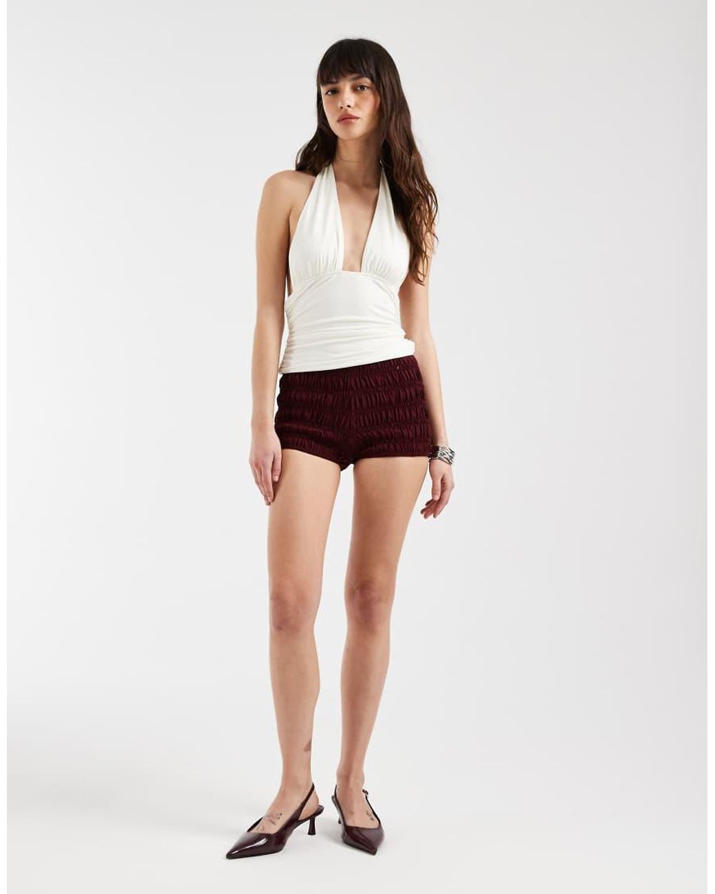 Motel White Cosimo Halter Top