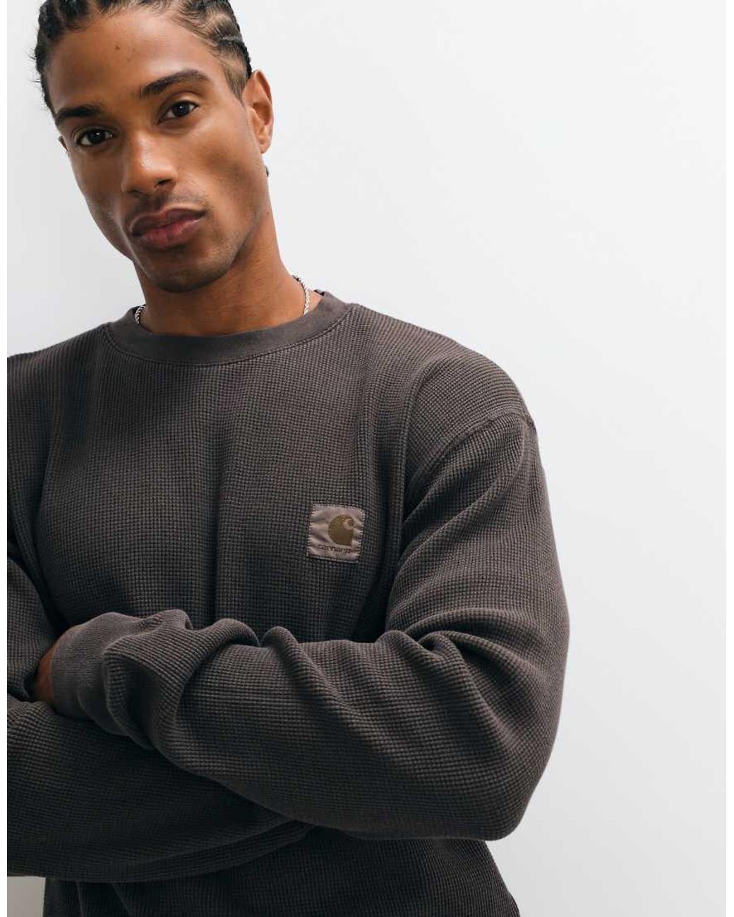 Carhartt Brown Vista Waffle Long Sleeve T-shirt for men