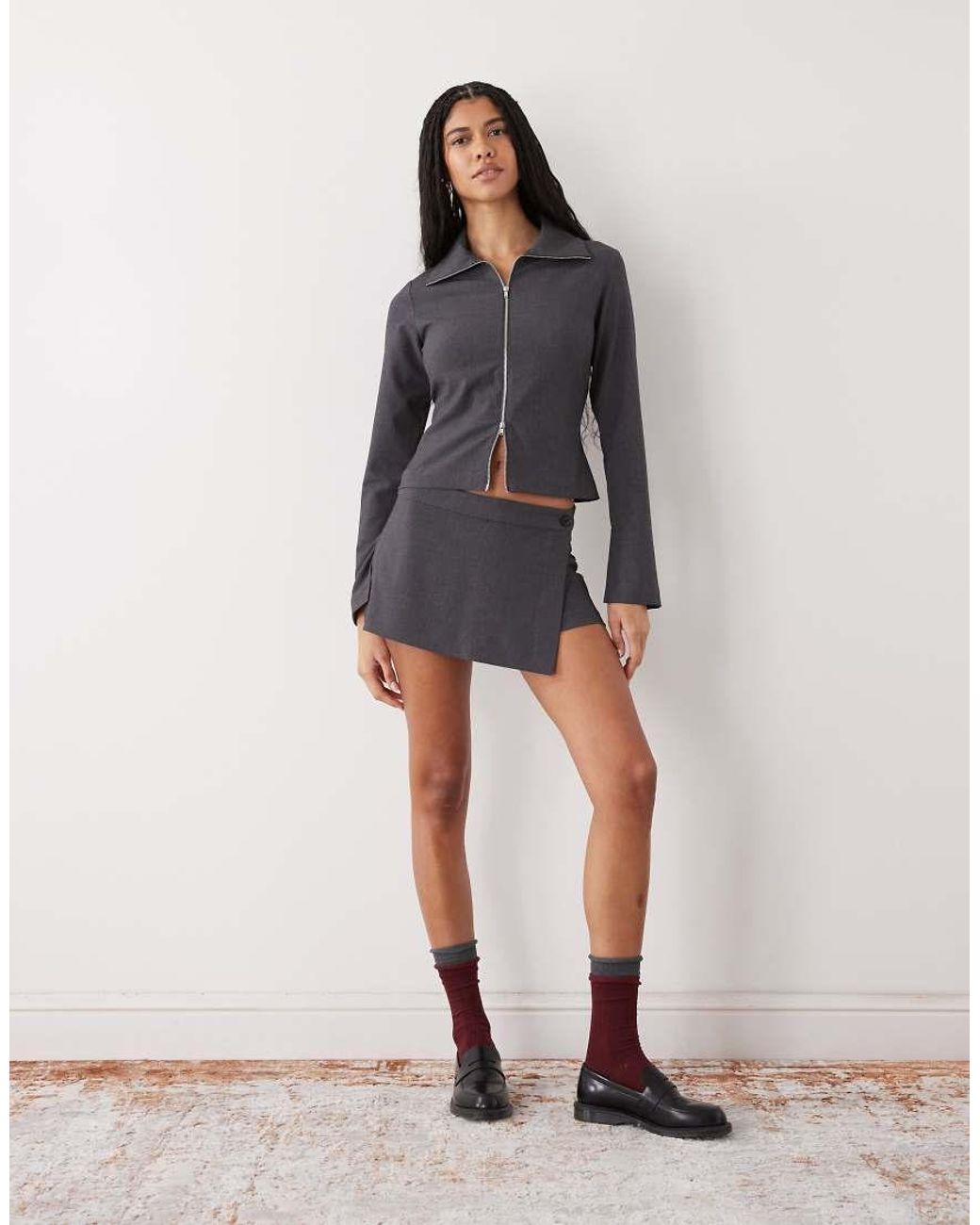 Weekday Blue 2-Way Zip Shirt