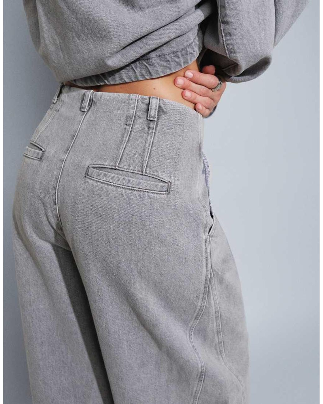ARRANGE Gray Denim Wide Leg Jeans