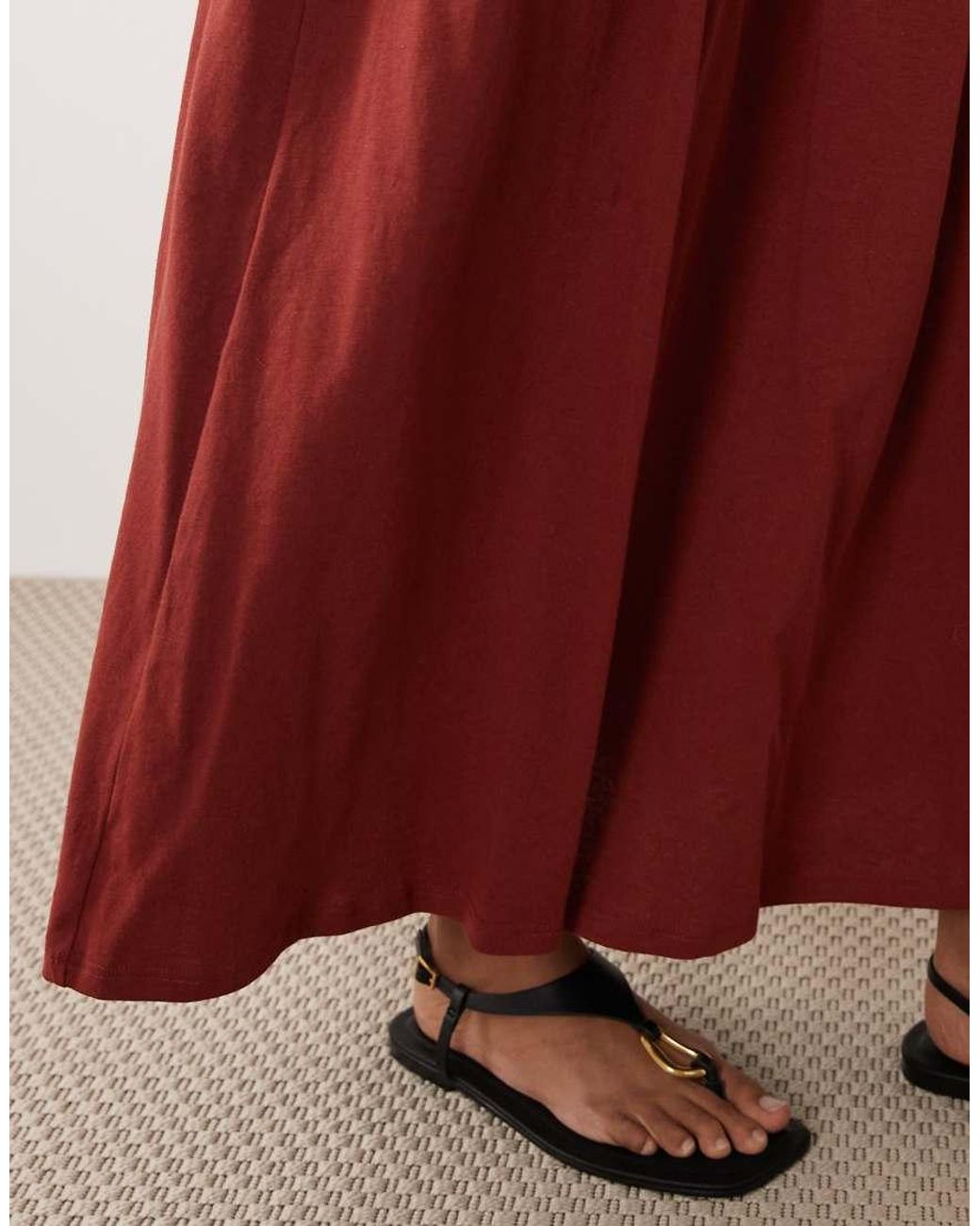 ASOS Red Pleated Trapeze Dress