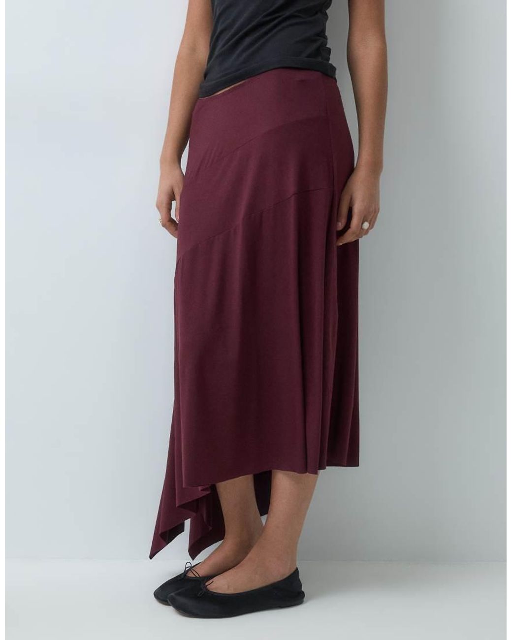 Motel Multicolor Temisi Jersey Asymm Midi Skirt