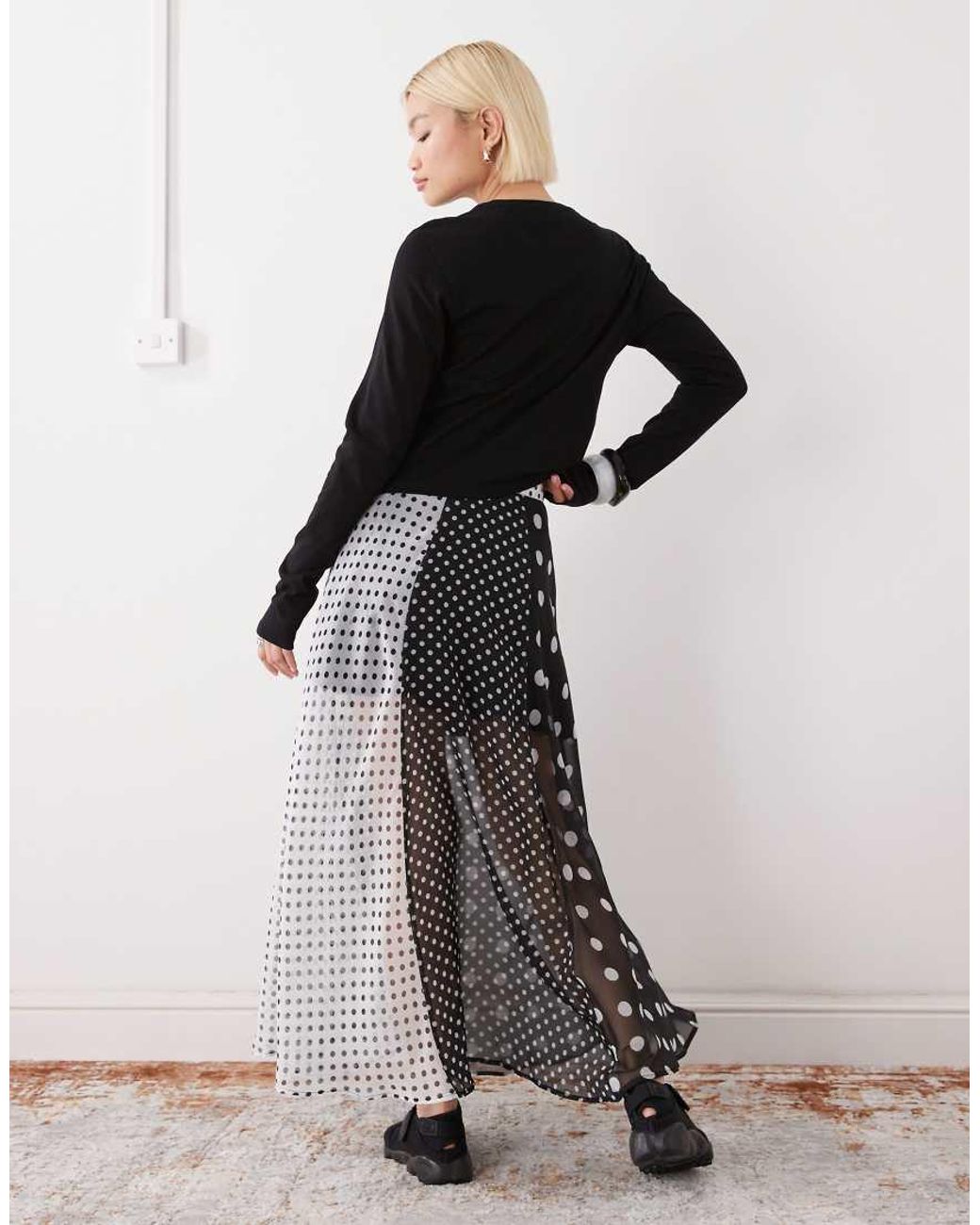 Reclaimed Vintage Multicolor Maxi Sheer Skirt