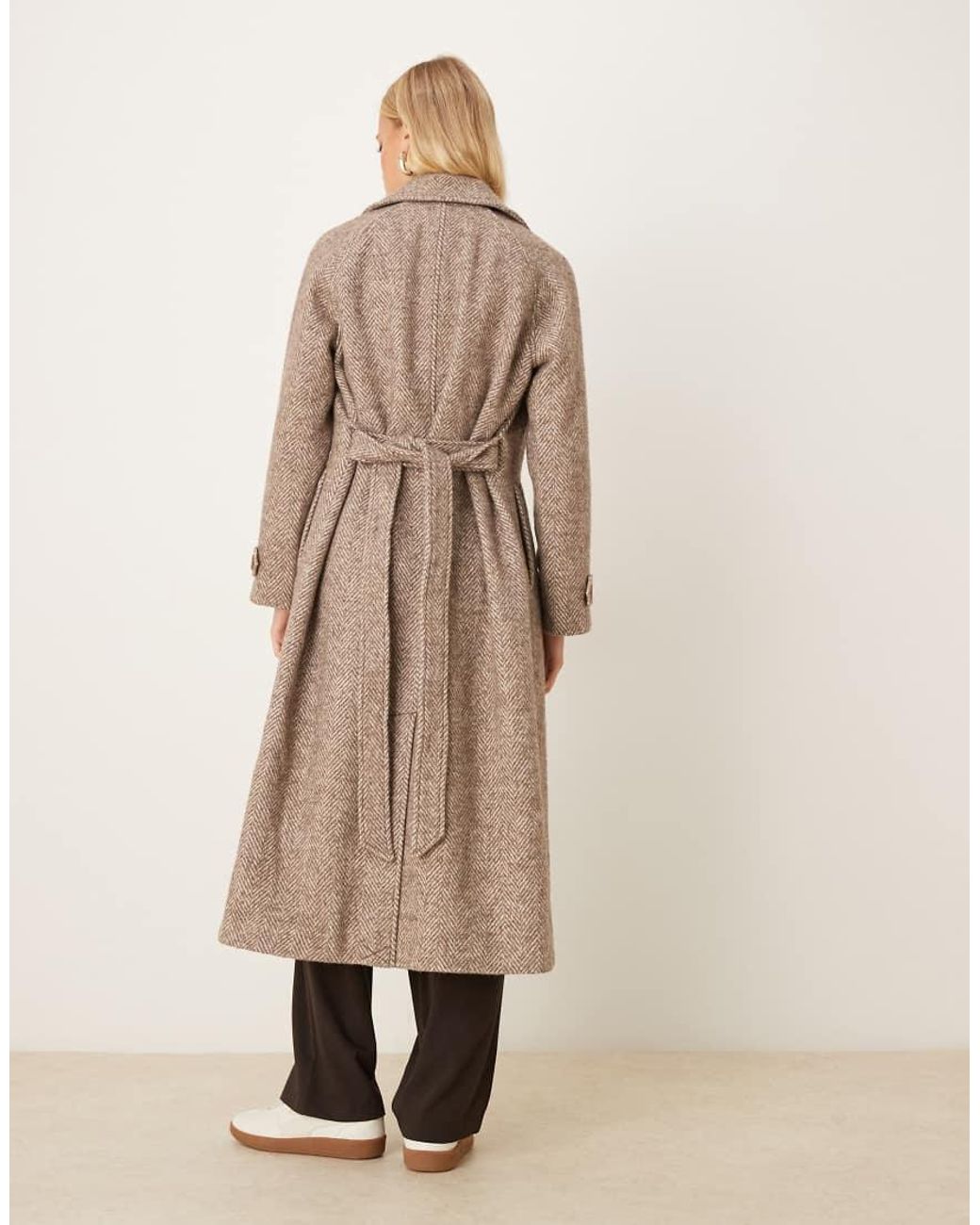 Abercrombie & Fitch Natural Wool Belted Trench Coat