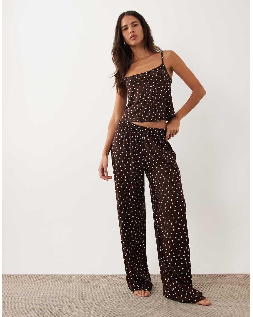 ASOS Black Mix & Match All Over Heart Print Pyjama Cami