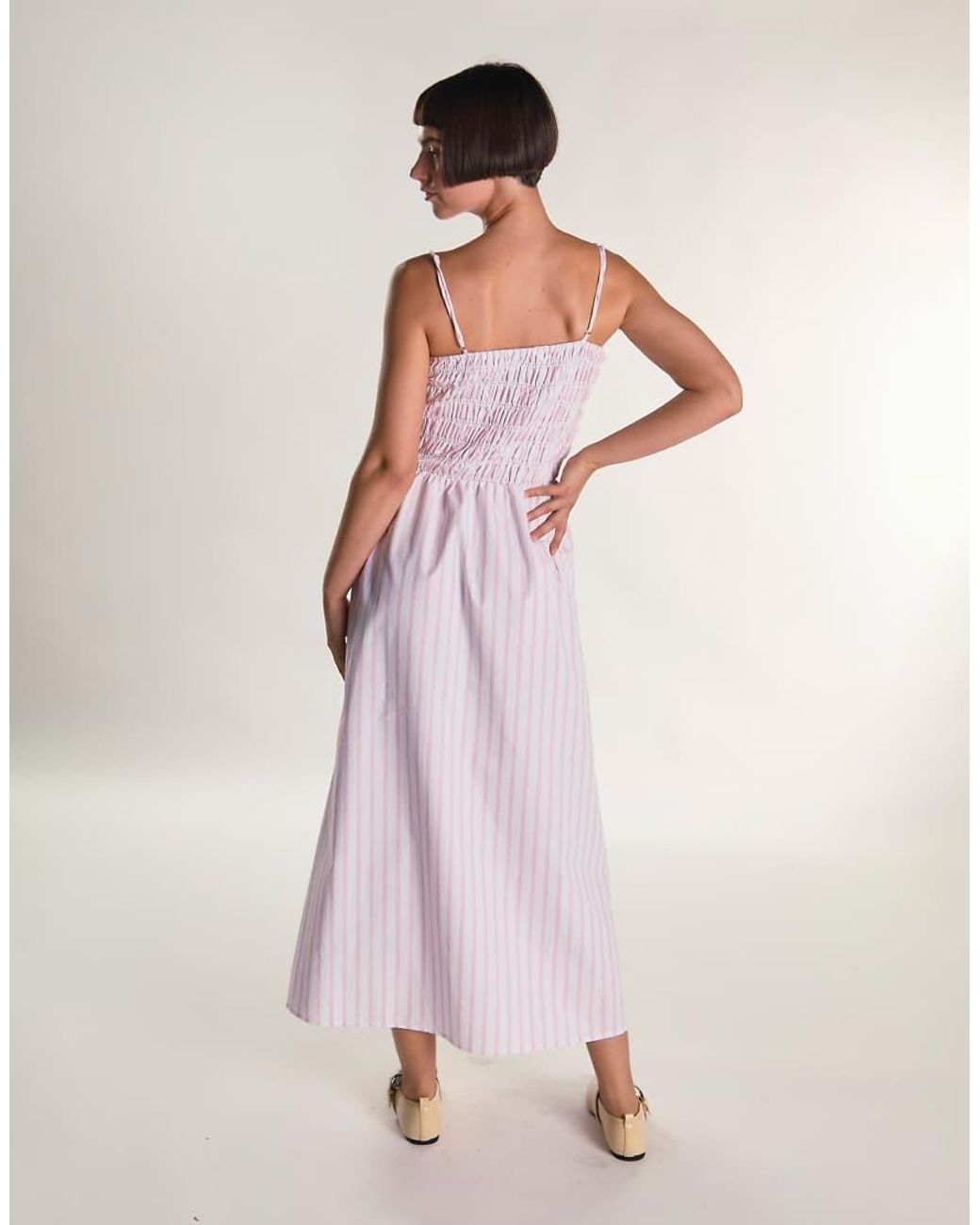 Glamorous Pink Strappy Shirring Maxi Dress