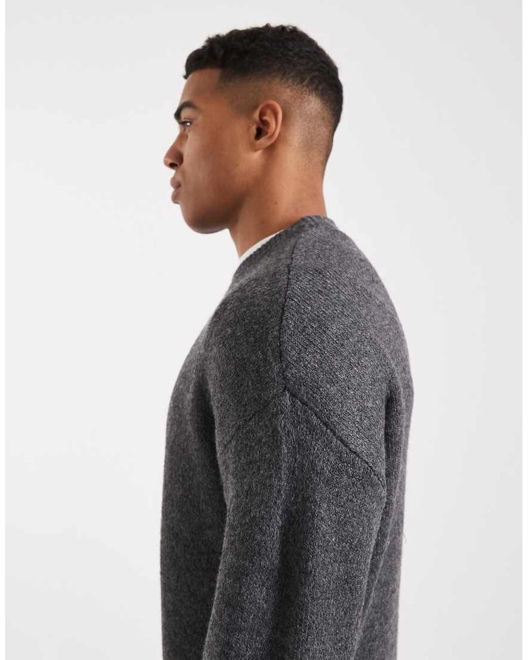 Only & Sons Gray Long Sleeve Soft Crew Neck Knit for men