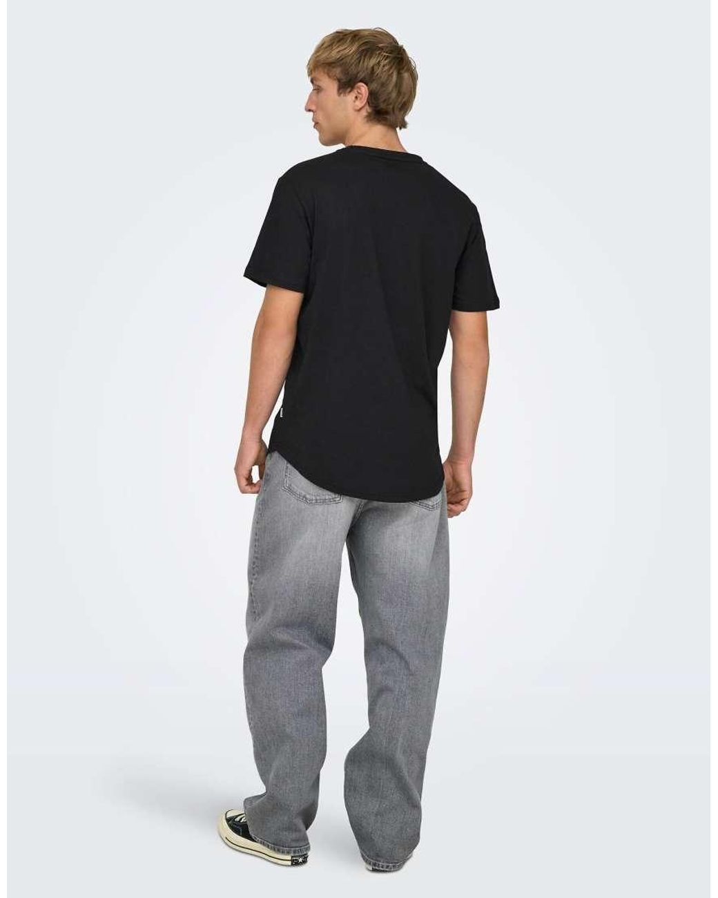 Only & Sons Black Loose-Fit Jeans for men