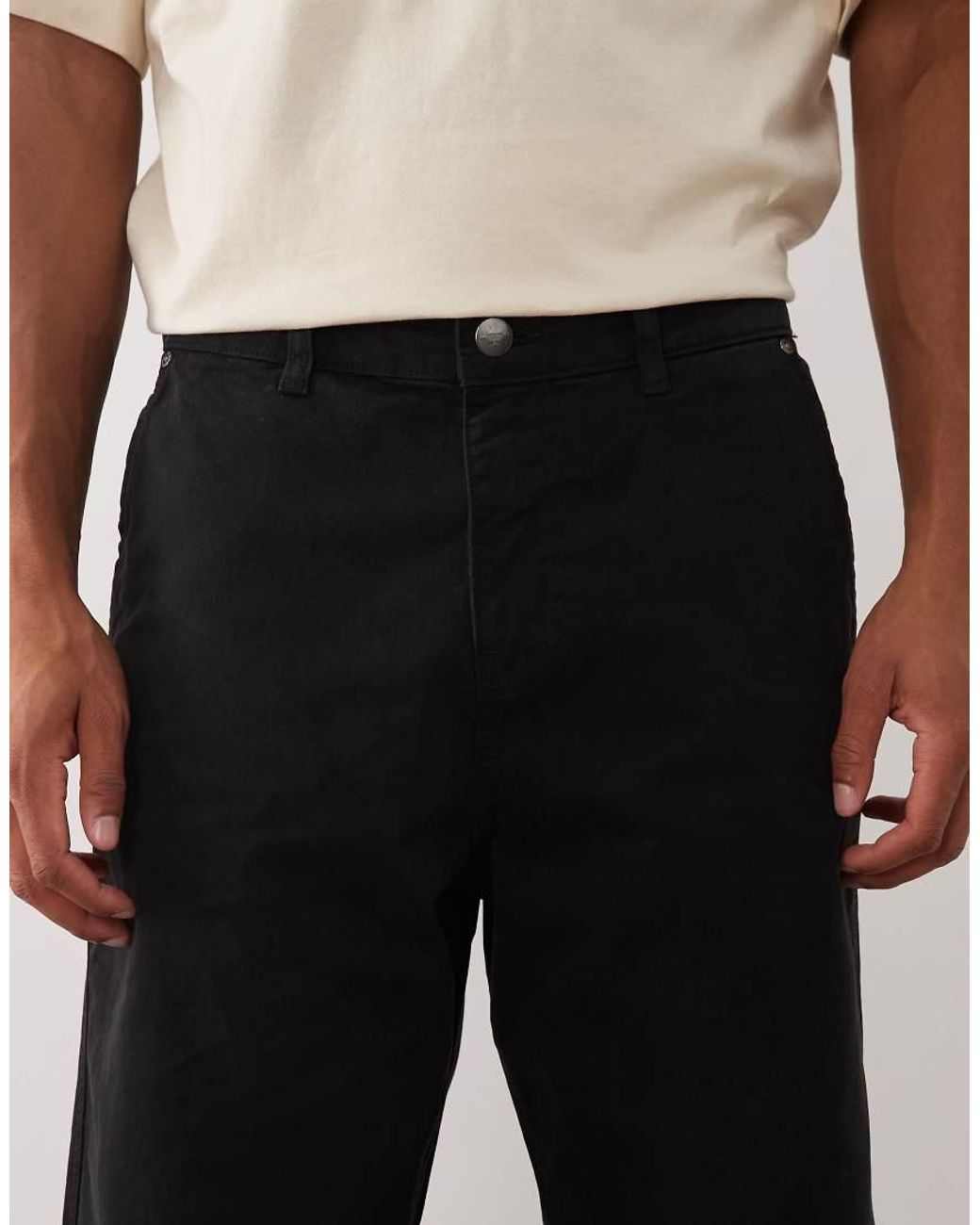 Jack & Jones White Alex baggy Workwear Pants With Logo Patch for men