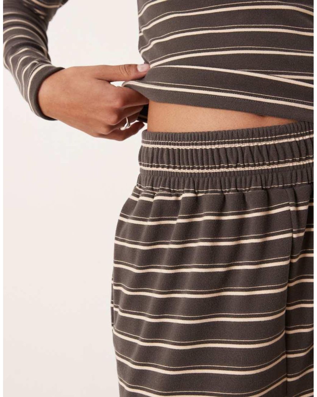 Wanderdoll Natural Frankie Premium Heavyweight Jersey Wide Leg Pants