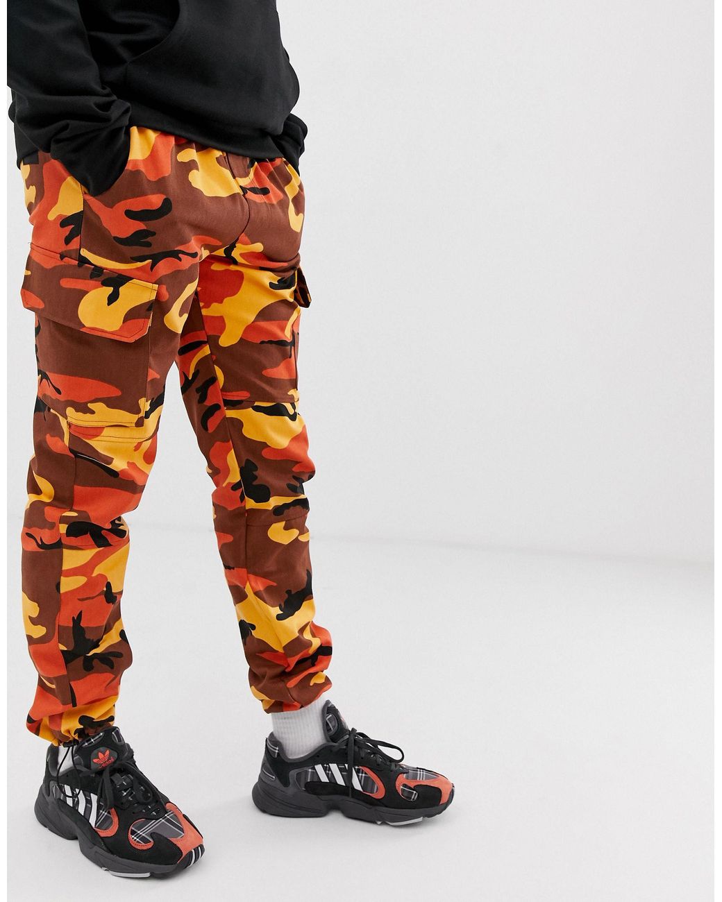 Sixth June Cargo Pants In Orange Camo 