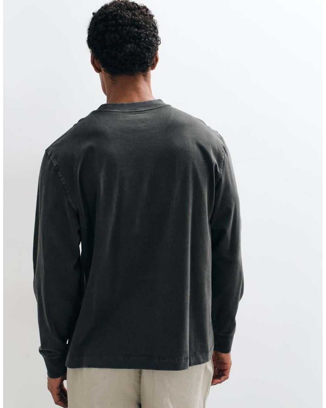 Abercrombie & Fitch Blue Oversized Heavyweight Long Sleeve T-shirt for men