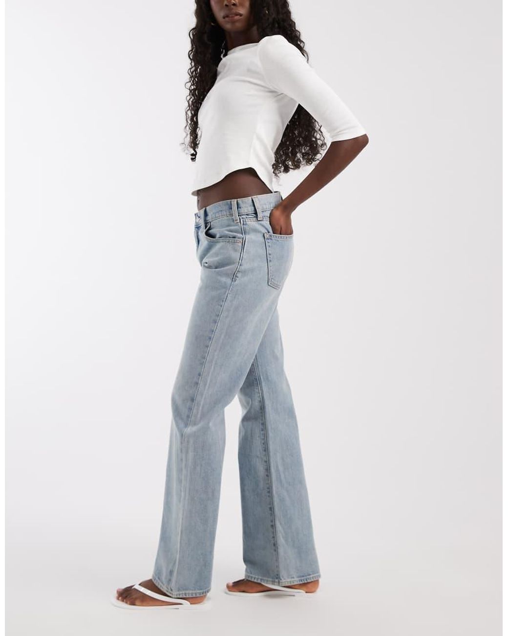 Gap Blue Mid Rise Relaxed Flare Jeans