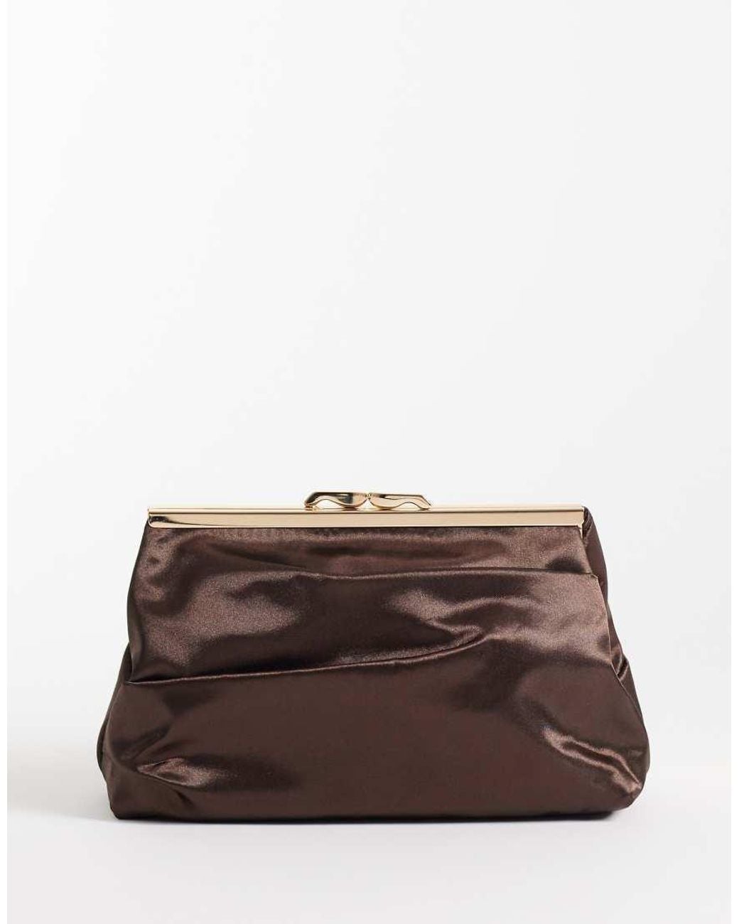 True Decadence Brown Framed Clutch Bag