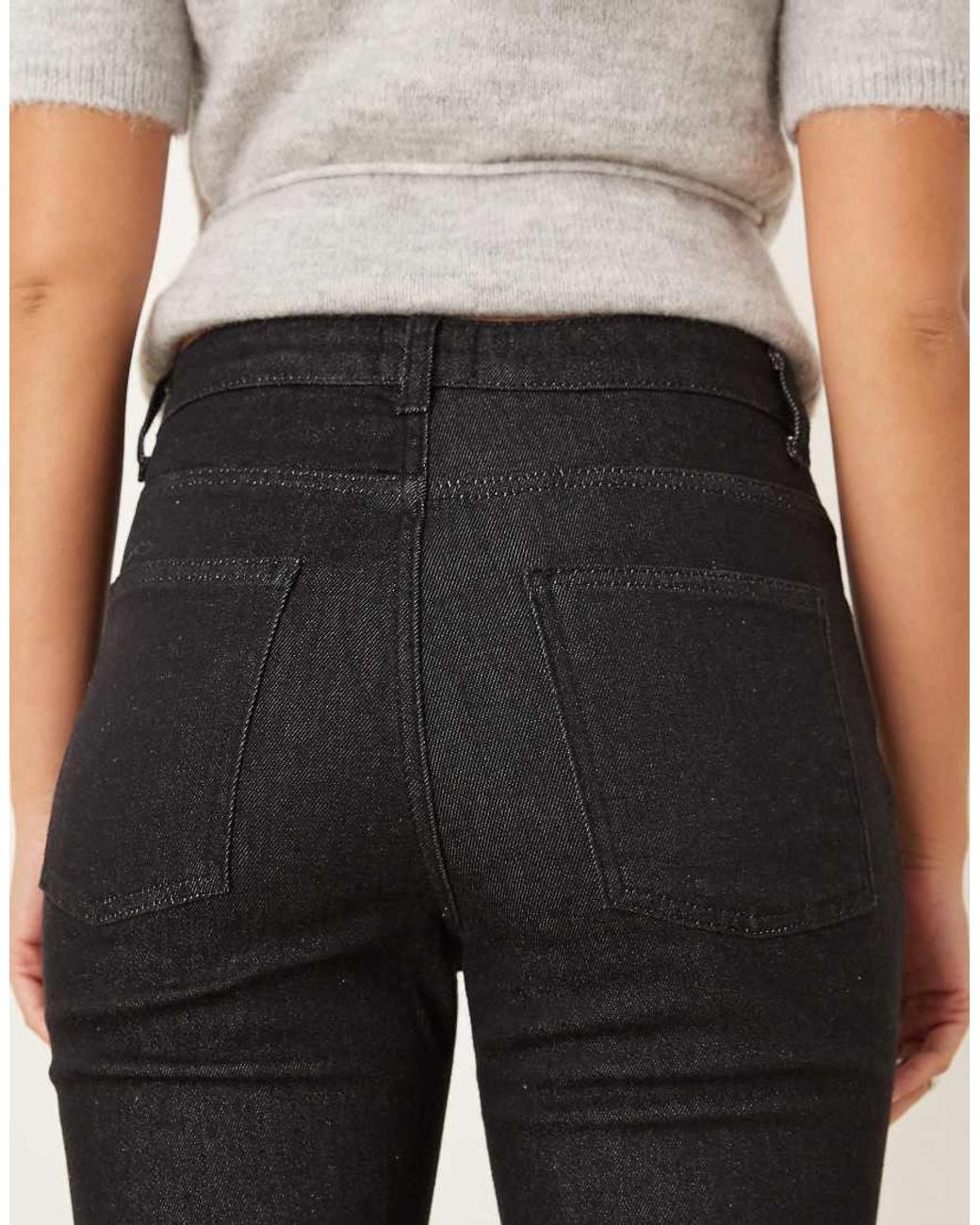 ASOS Black Cropped Kick Flare Jean