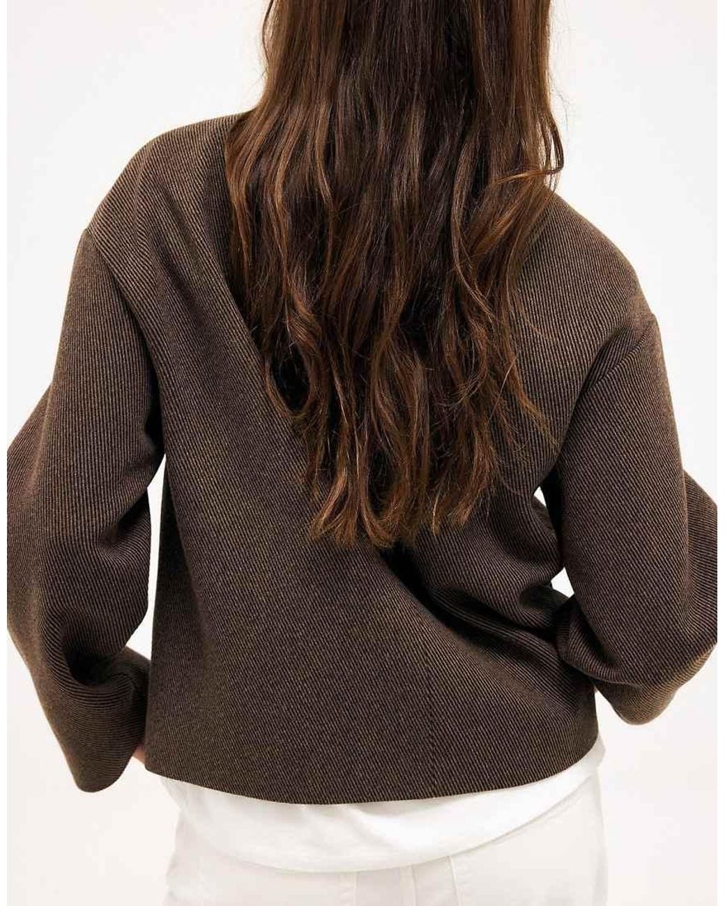 NA-KD Brown High Neck Jacket