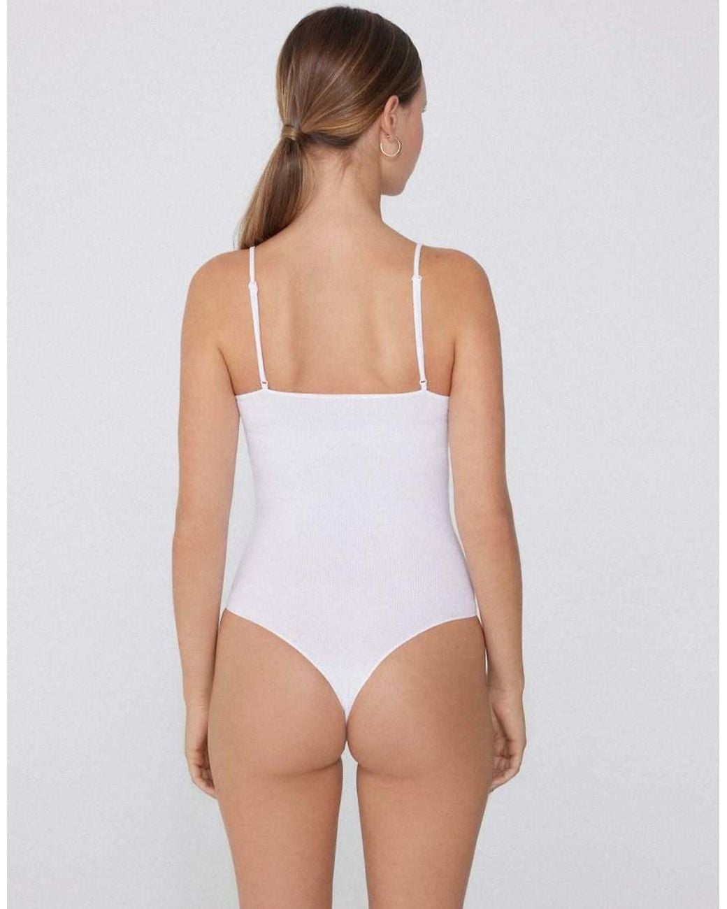 Tezenis White Ribbed Cotton Body