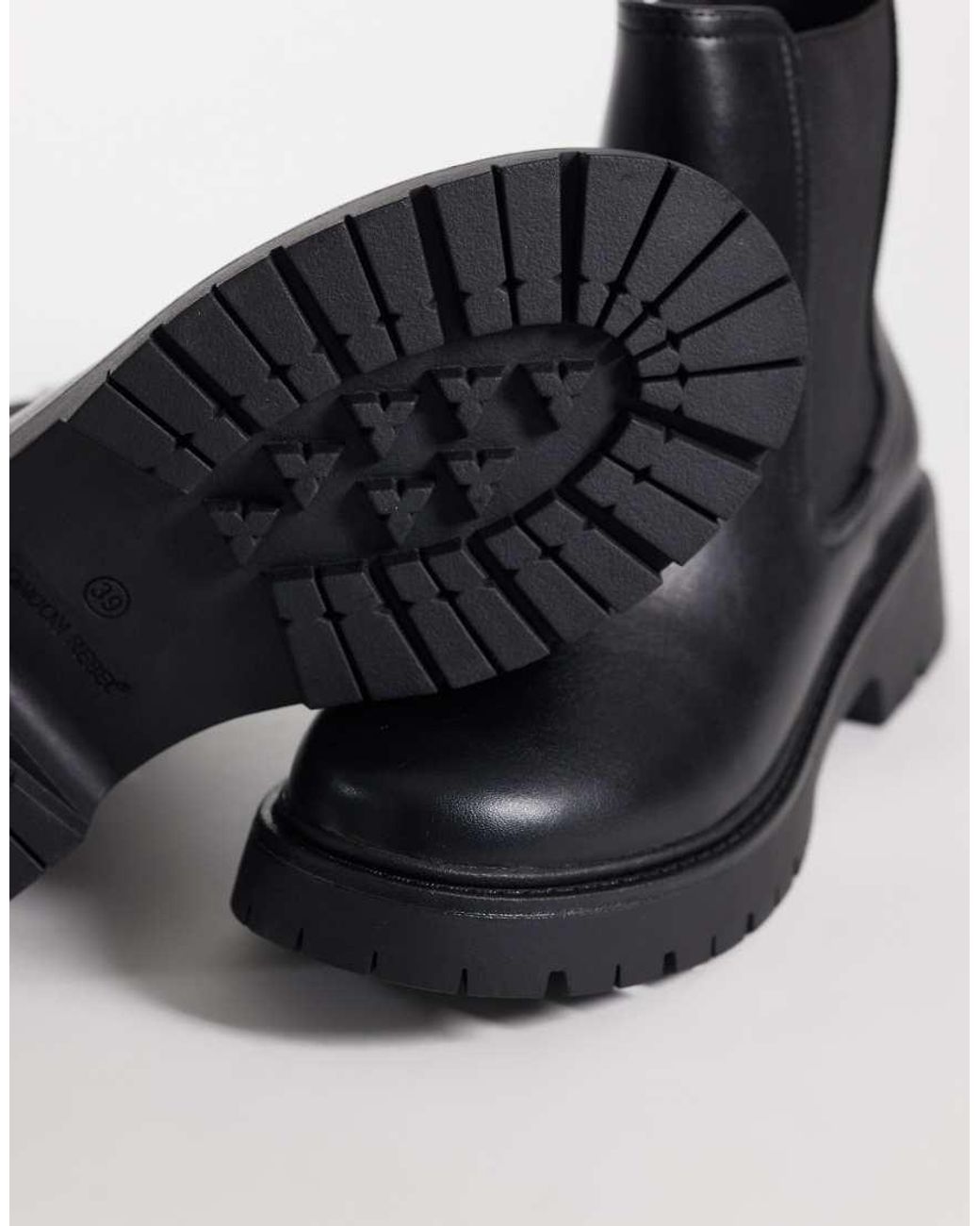 London Rebel Black Regina Chunky Chelsea Boots