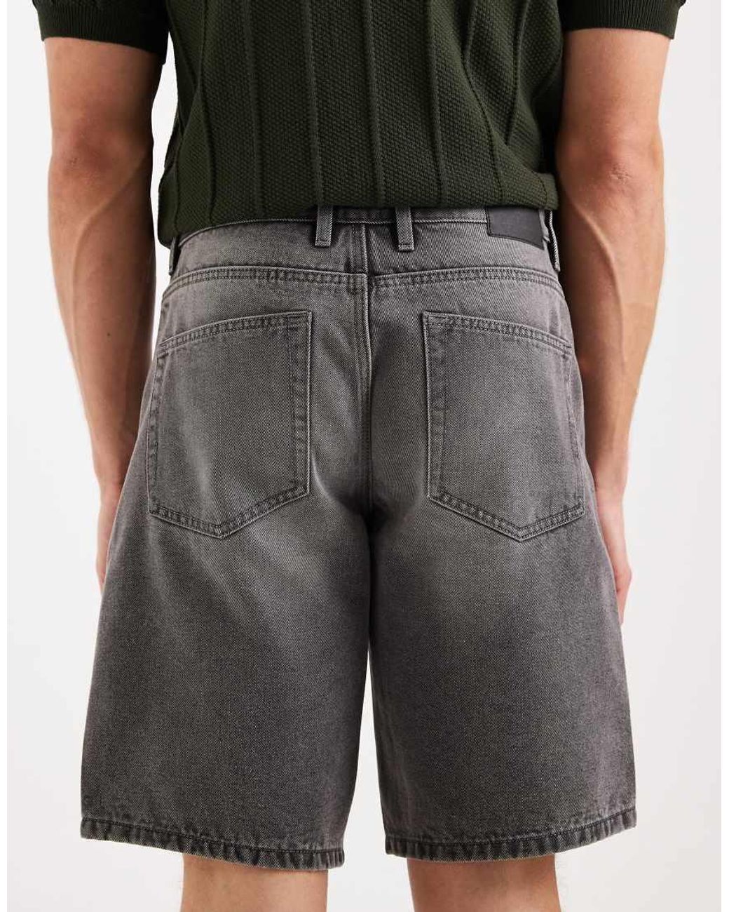 Redefined Rebel Black Valencia Loose Fit Denim Shorts for men