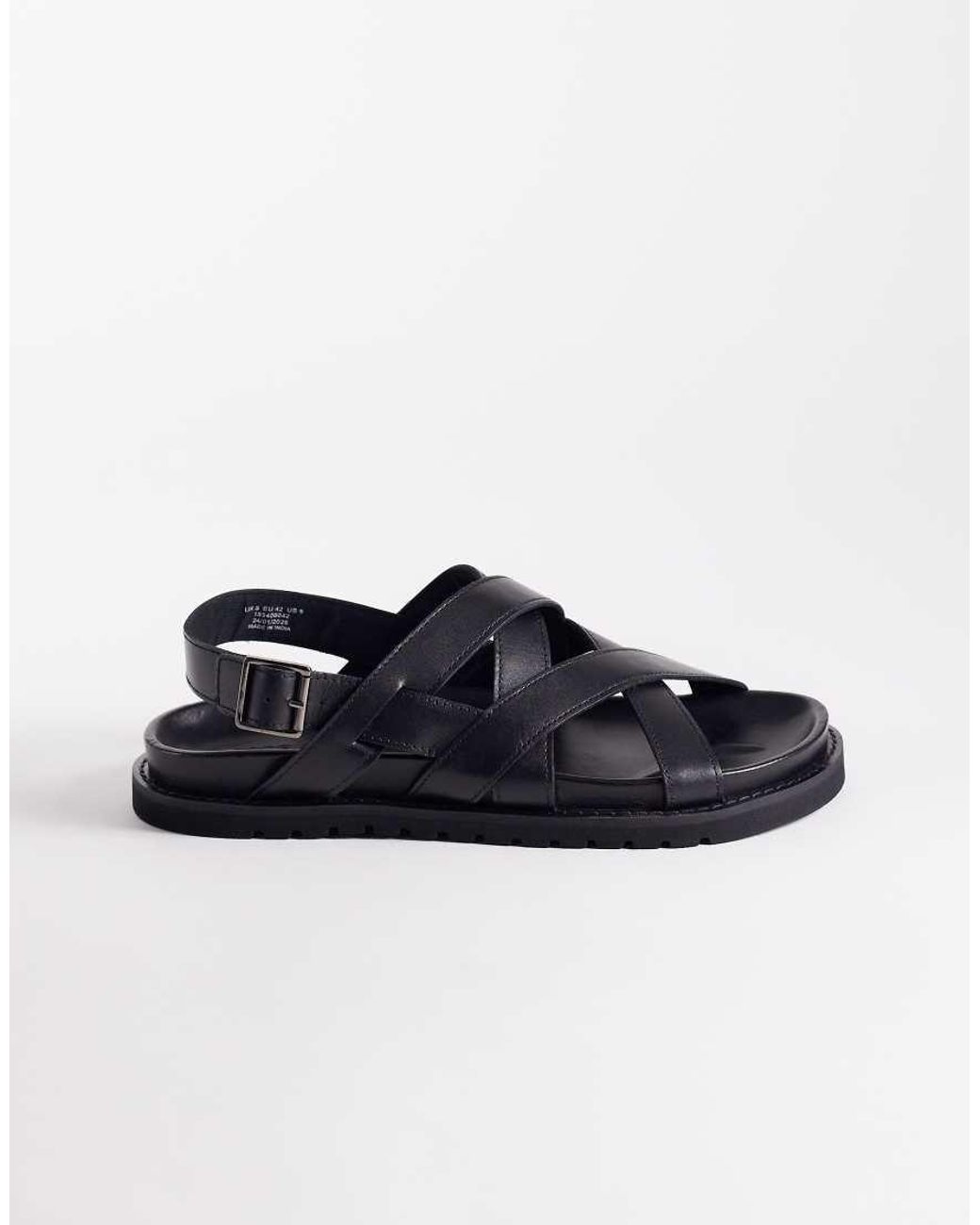 ASOS Blue Cross Over Strap Sandal With Buckle for men