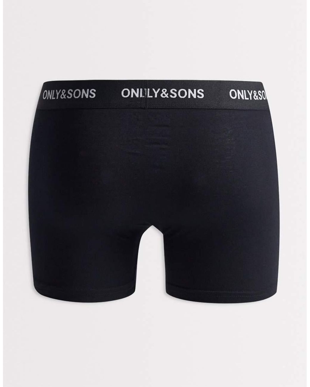 Only & Sons White 3 Pack Trunks for men