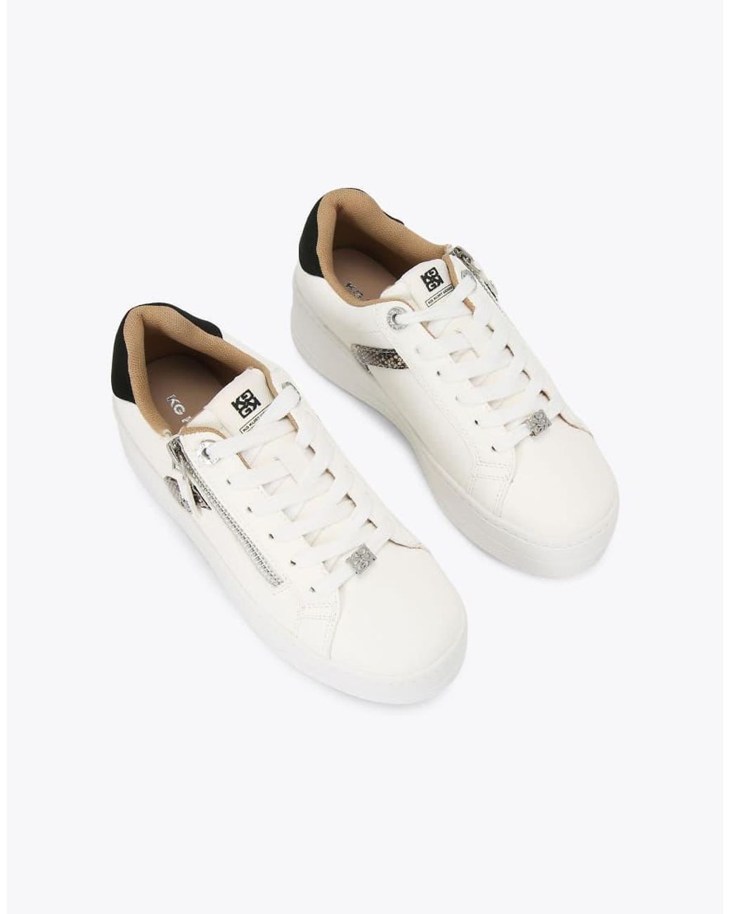 KG by Kurt Geiger White Lottie Lace Up Trainers