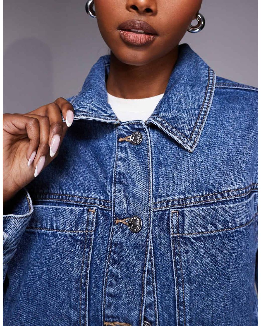River Island Blue Pocket Detail Denim Jacket