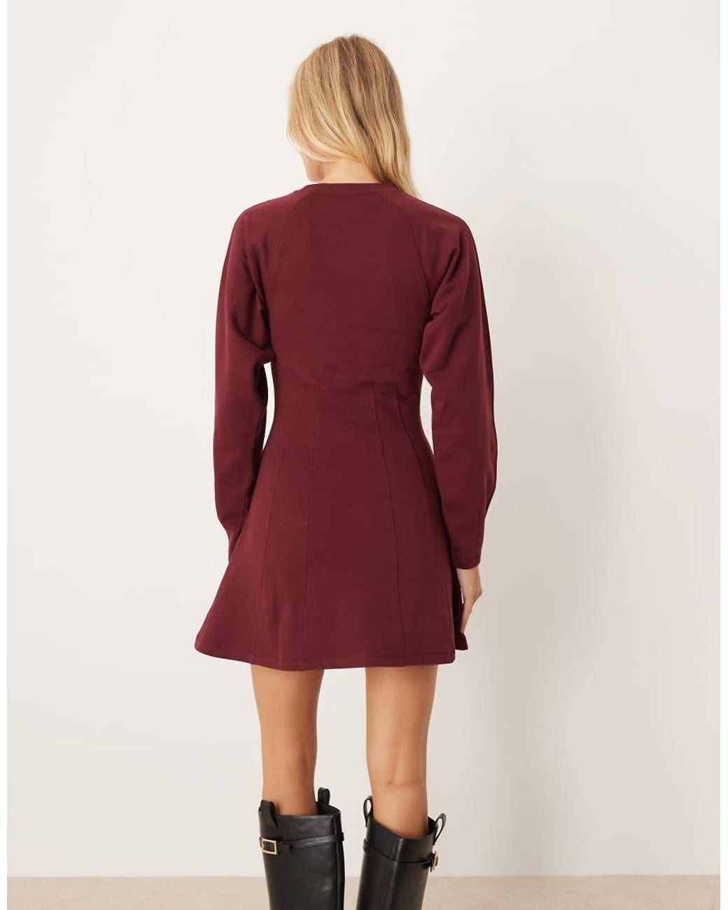 ASOS Red Seam Detail Mini Sweat Dress
