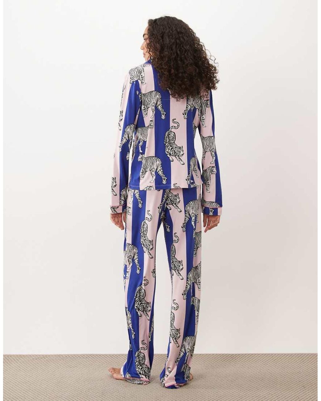 Chelsea Peers Blue Super Soft Button Up Pyjama Set