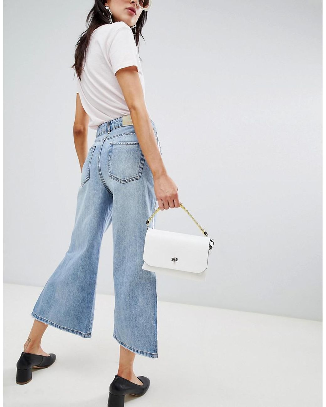Stradivarius Wide Leg Side Stripe Denim 