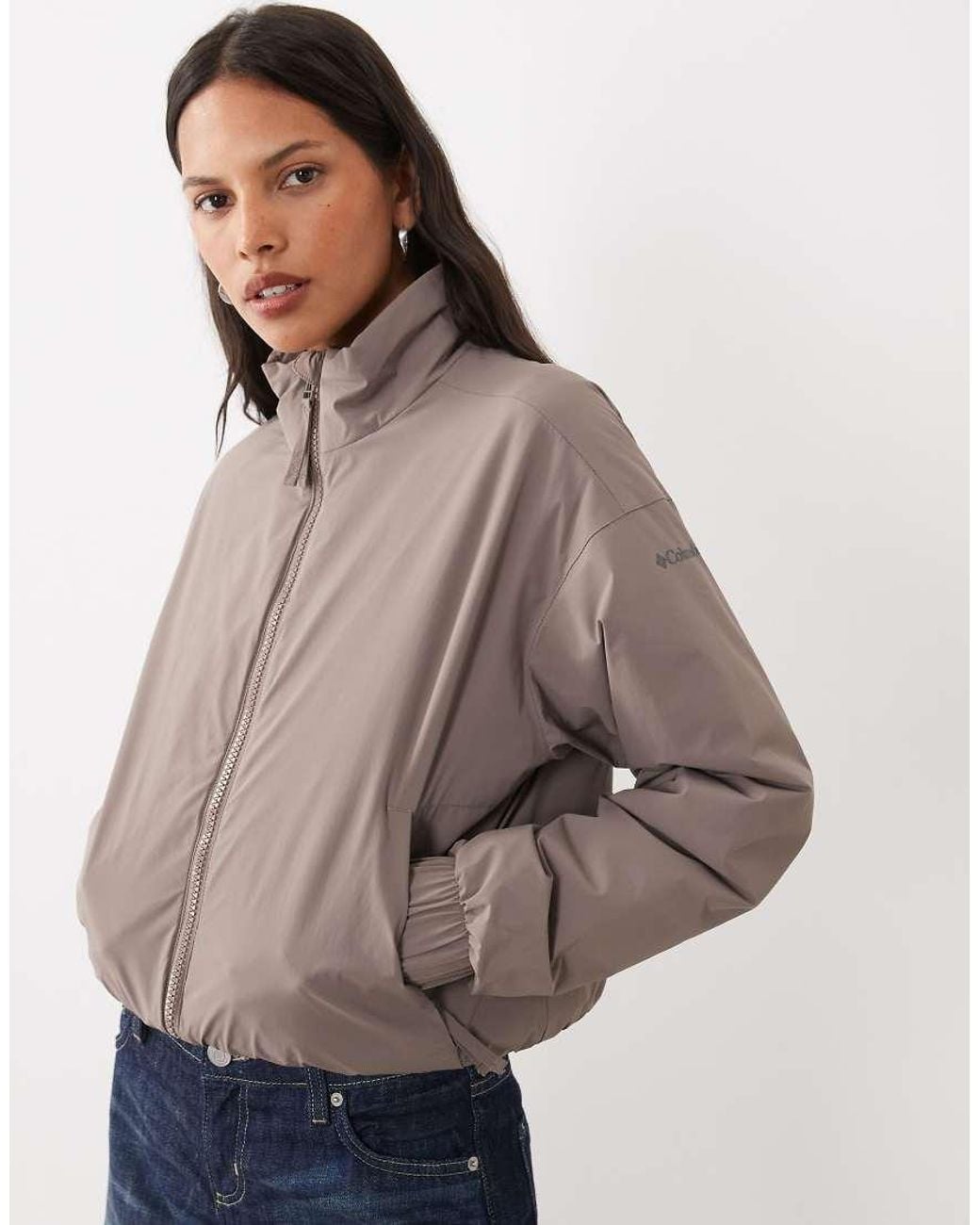 Columbia Brown Amazestretch Insulated Bomber Jacket