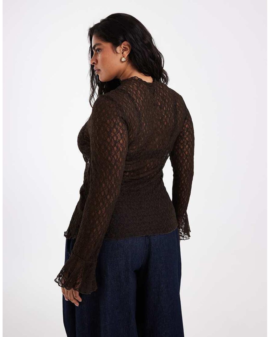Vero Moda Black Bell Sleeve Lace Top