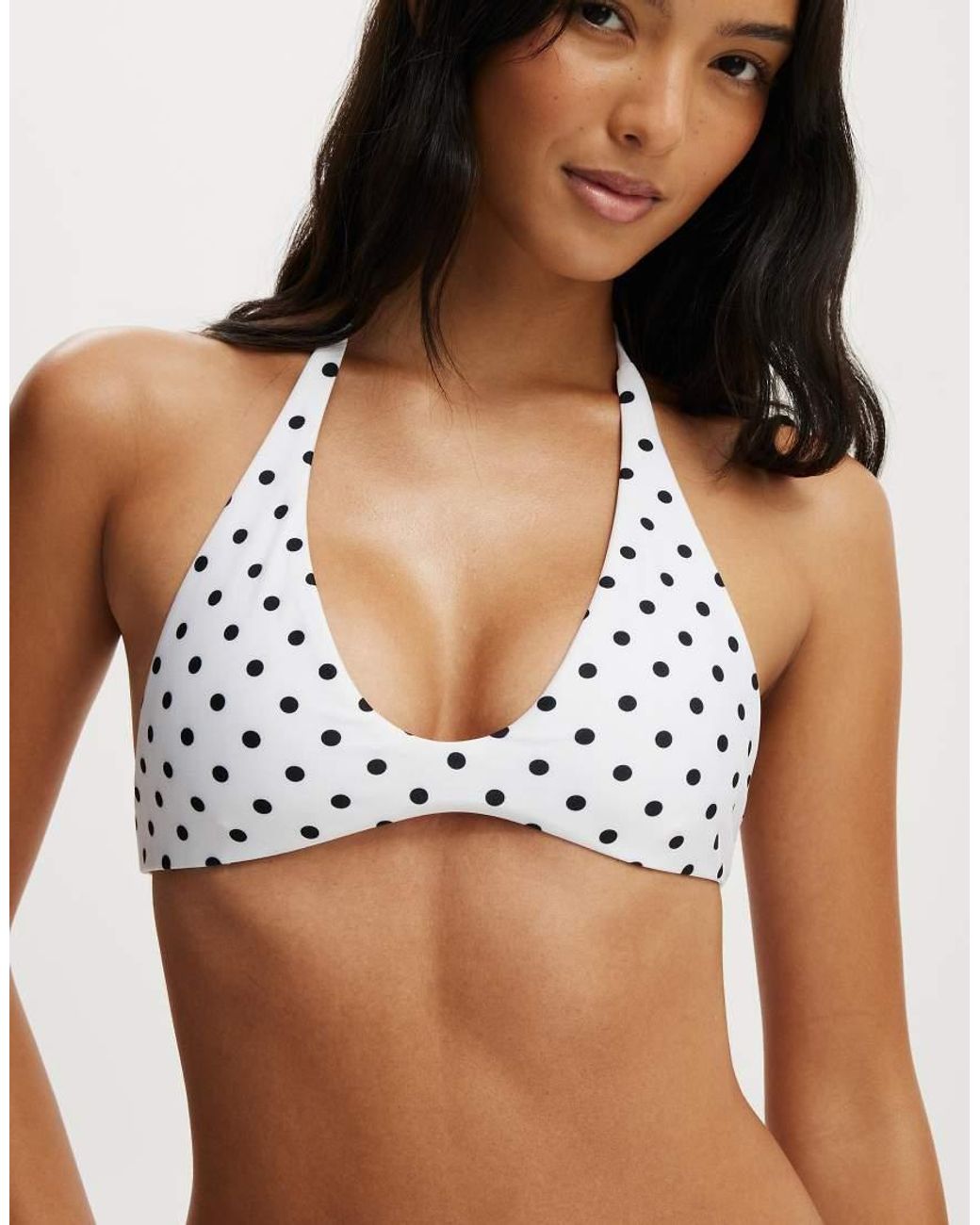 Cotton On Brown Scoop Neck Halter Bikini Top