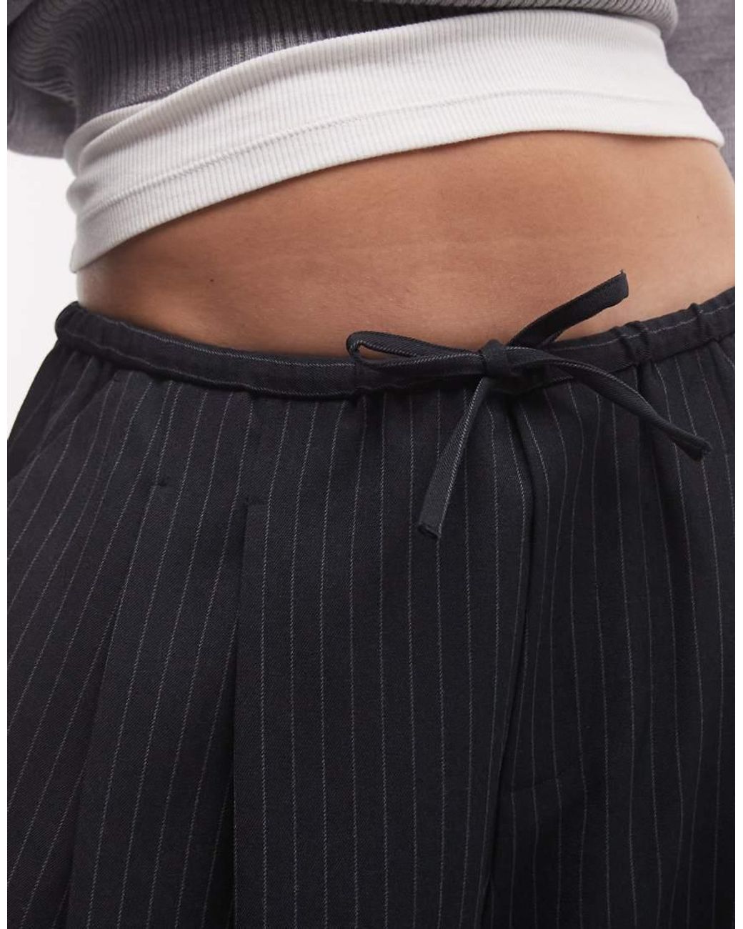 Collusion Gray Balloon Leg Pant With Tie Waist-navy