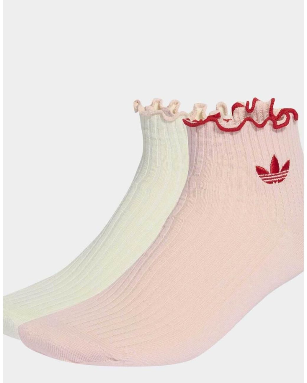 Adidas Originals Pink Ruffle Socks 2 Pairs