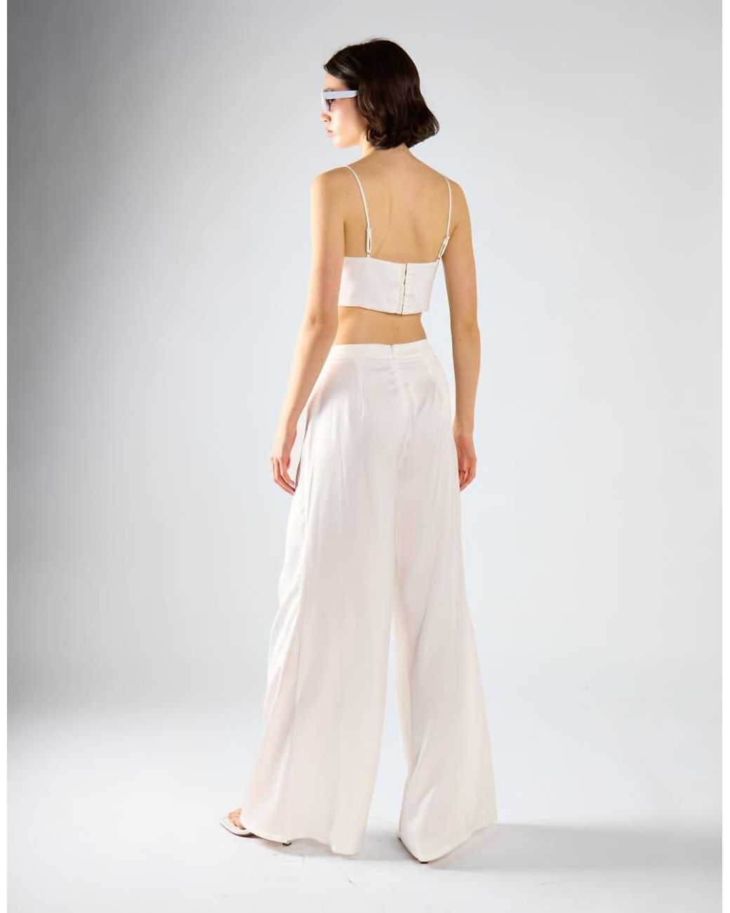 NARRATED White Wide-Leg Trousers