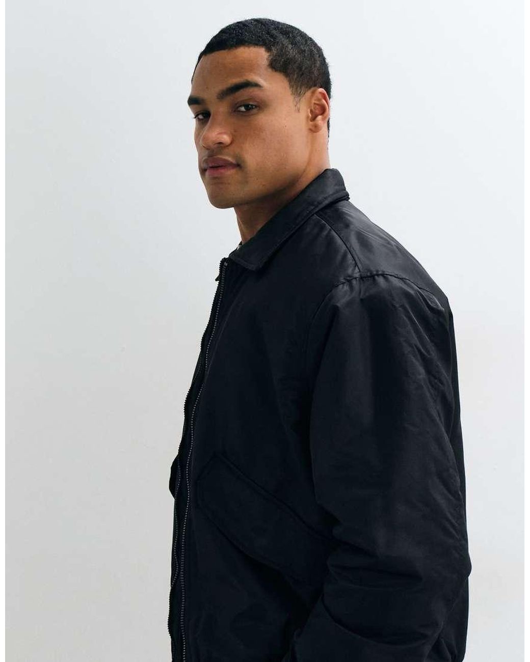 Cotton On Black Military Bomber Jacket for men