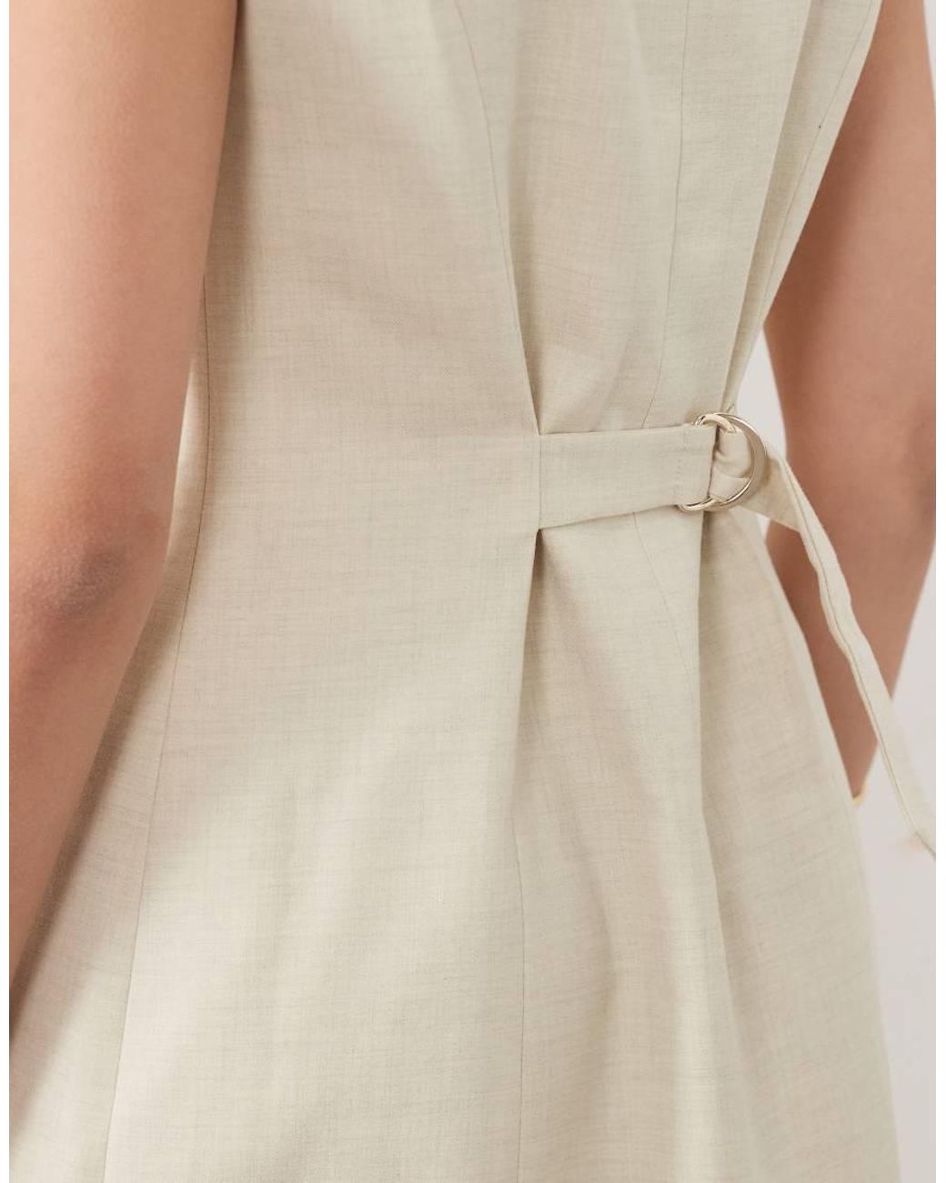 Nobody's Child Natural Sleeveless Smooth Front Tailored Mini Dress