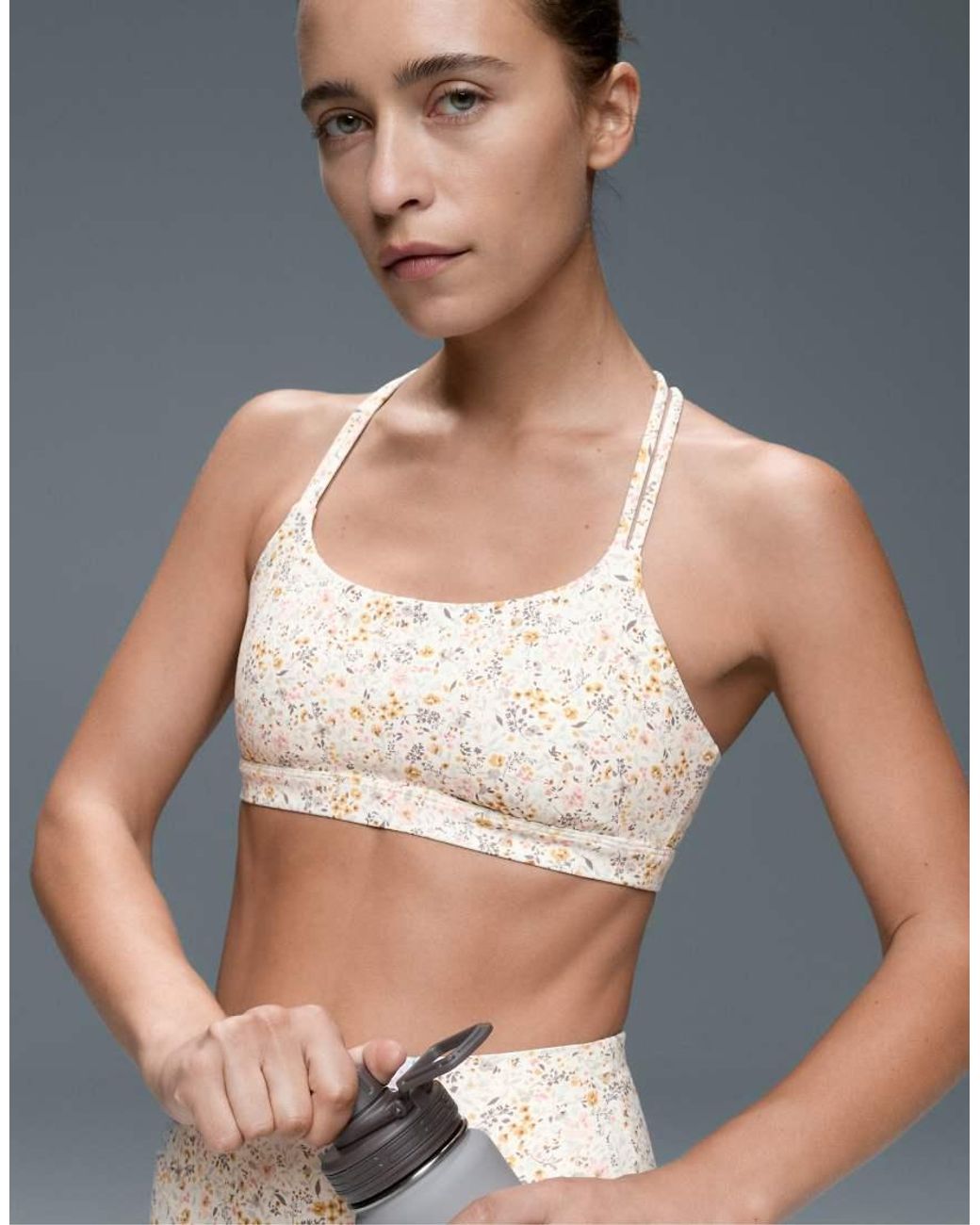 Oysho Multicolor Medium-Support Floral Comfortlux Sports Bra